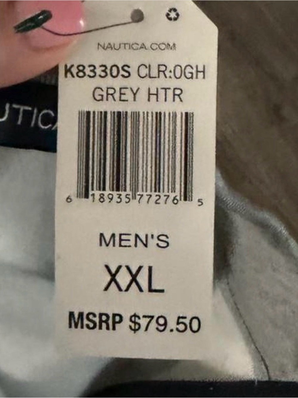 Nautica Men's Grey Grid Quarter-Zip Pullover - Picture 6 of 6